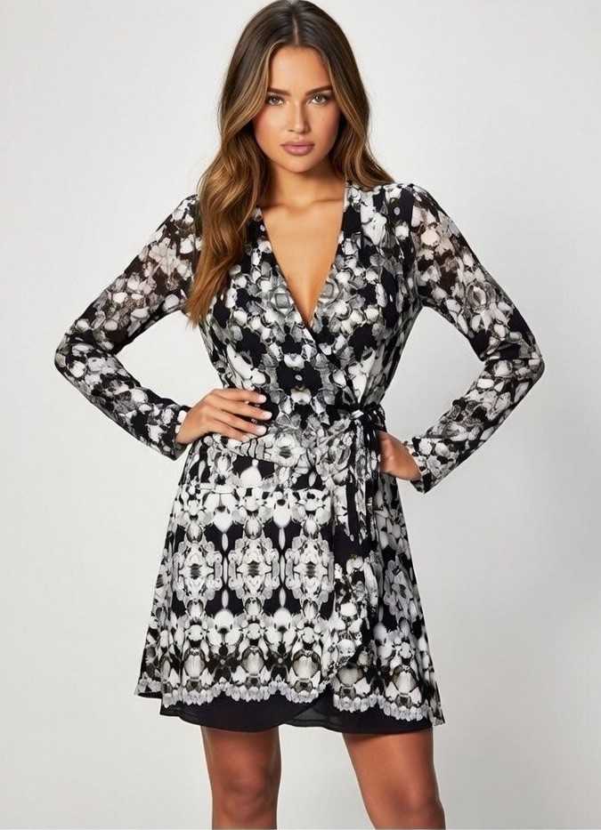 Cache Dress Check Description Sz Sm Gorgeous Print Versailles Print