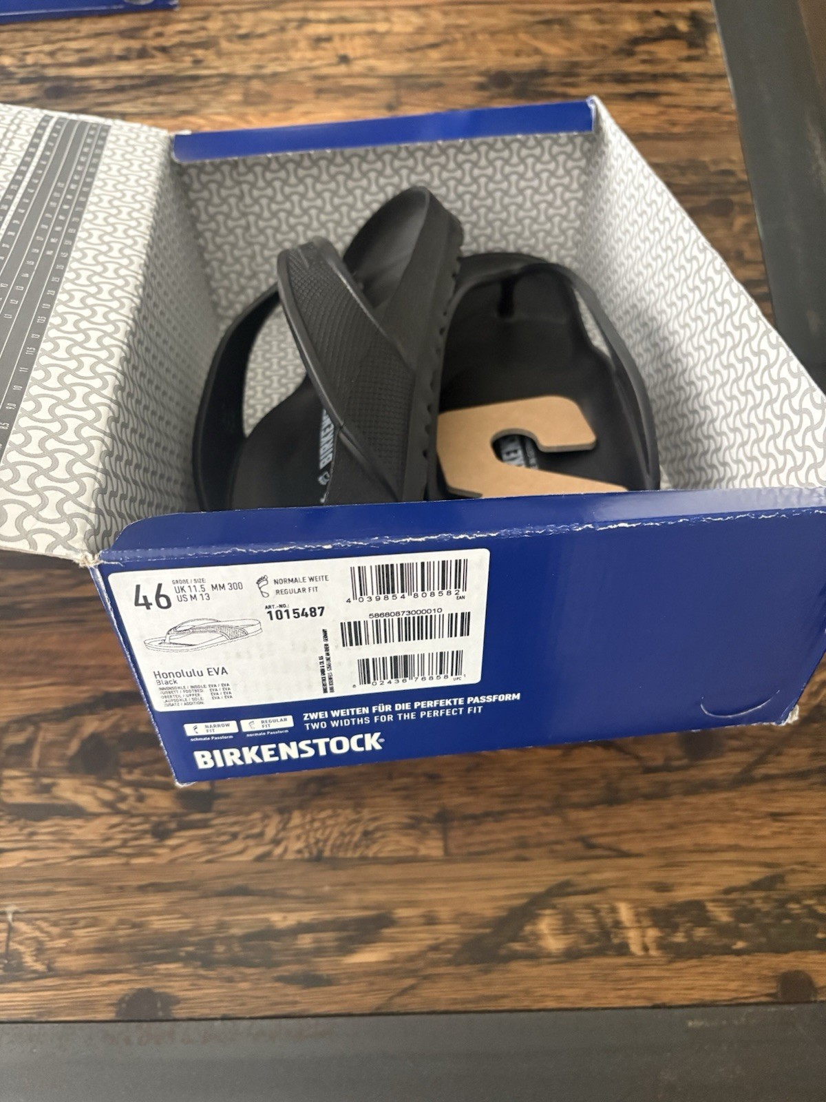 Birkenstock Honolulu EVA Thong Sandals Black Men’s EU 46 US 13 Lightweight