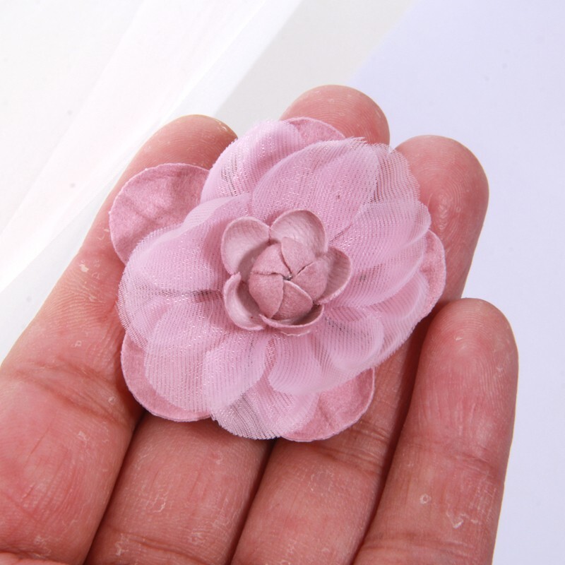 4cm Handmade Chiffon Multilayer Fabric Cored Flowers For DIY Hair Accessories Ha