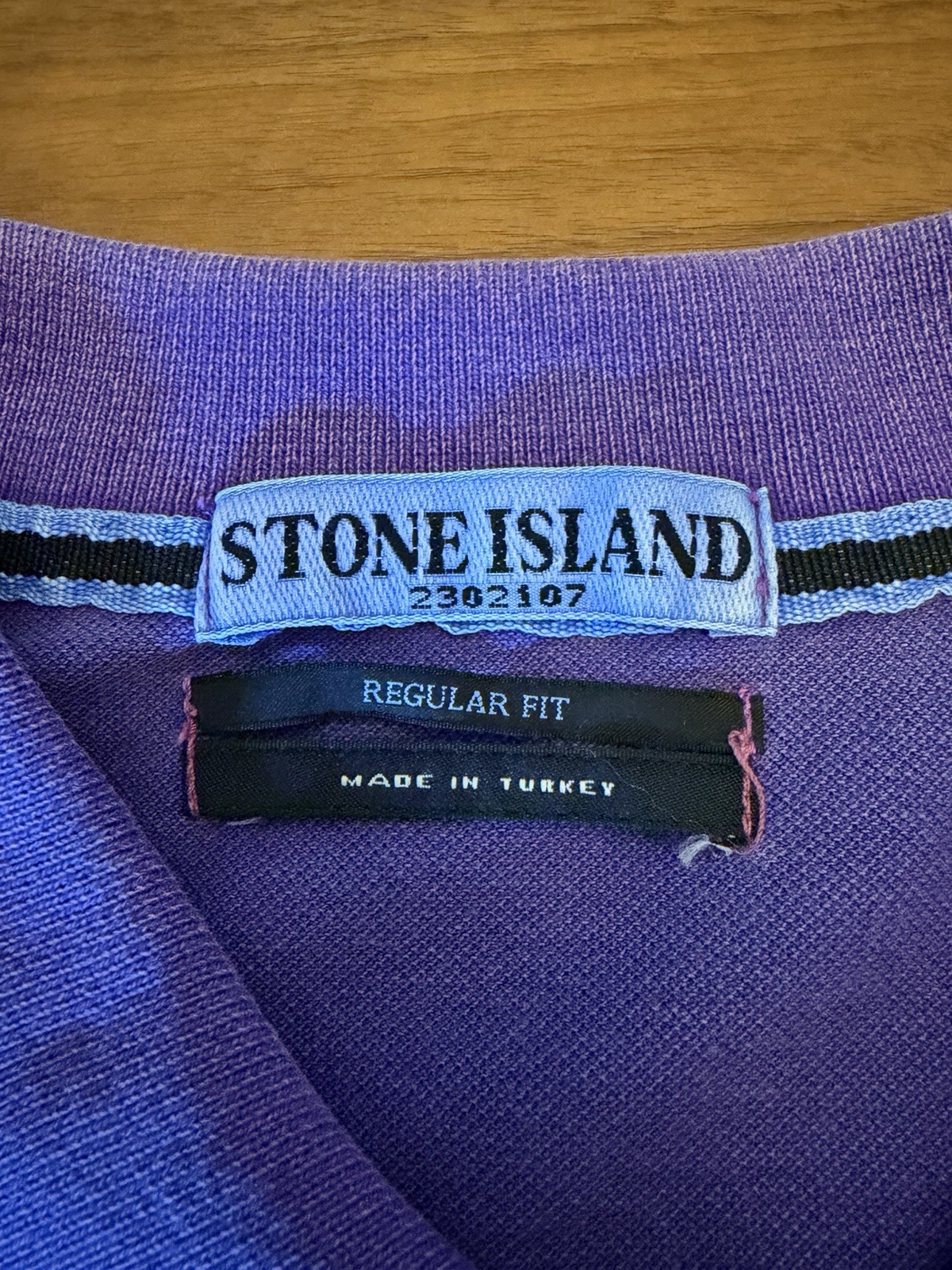 Stone Island Pique Polo Shirt Regular Fit Compass Patch Mens XL Faded Purple