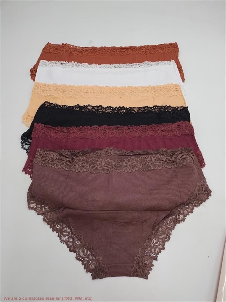 Knowyou Cotton Womens Underwear Lace Waist Hipster 6 Per Pack S *SEE DEAL!!!*