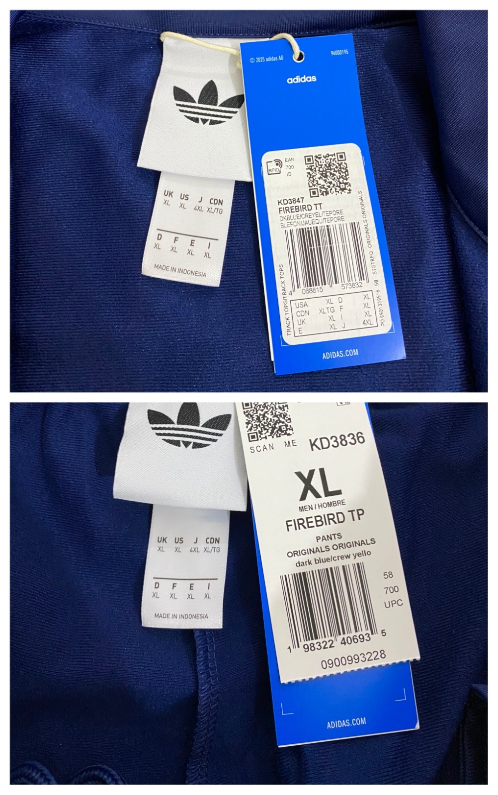 Adidas Originals Firebird Tracksuit Dark Blue Crew Yellow Team Power Red Size XL