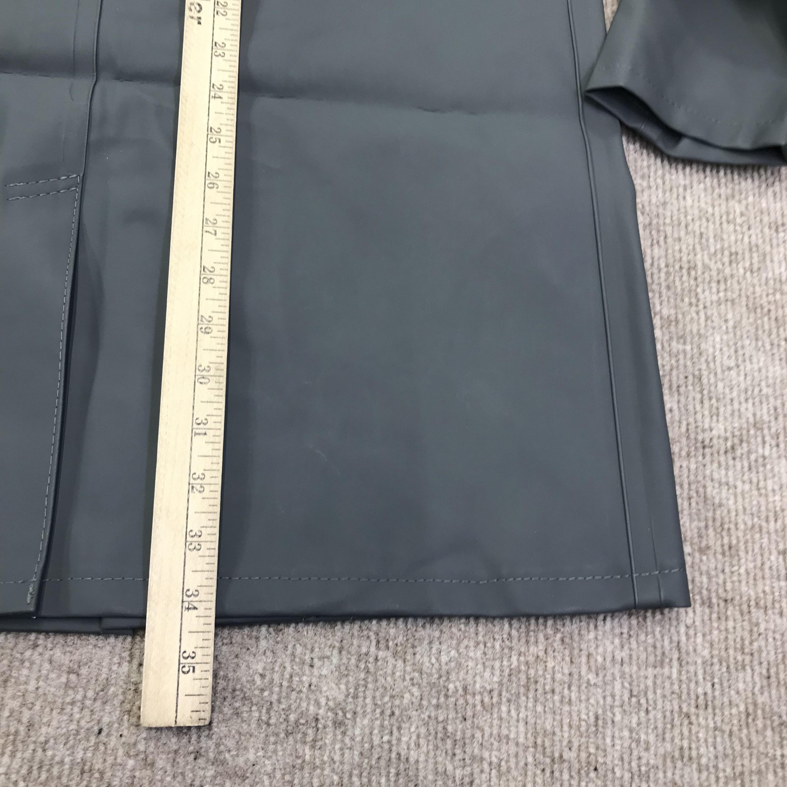 Stutterheim Raincoat Jacket Mens Small Gray Vasastan Waterproof PVC Coated
