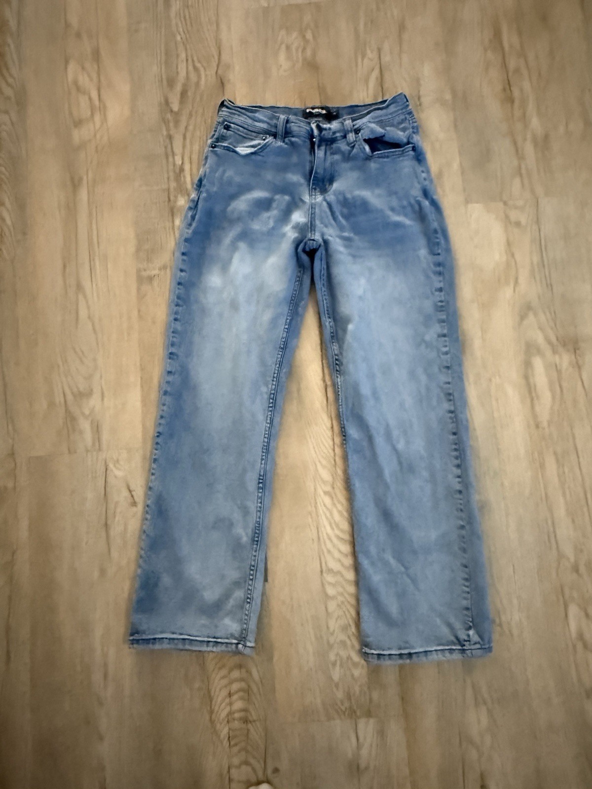 RSQ Boys Straight Fit Blue Denim Jeans Size 14 Medium Wash Button Closure