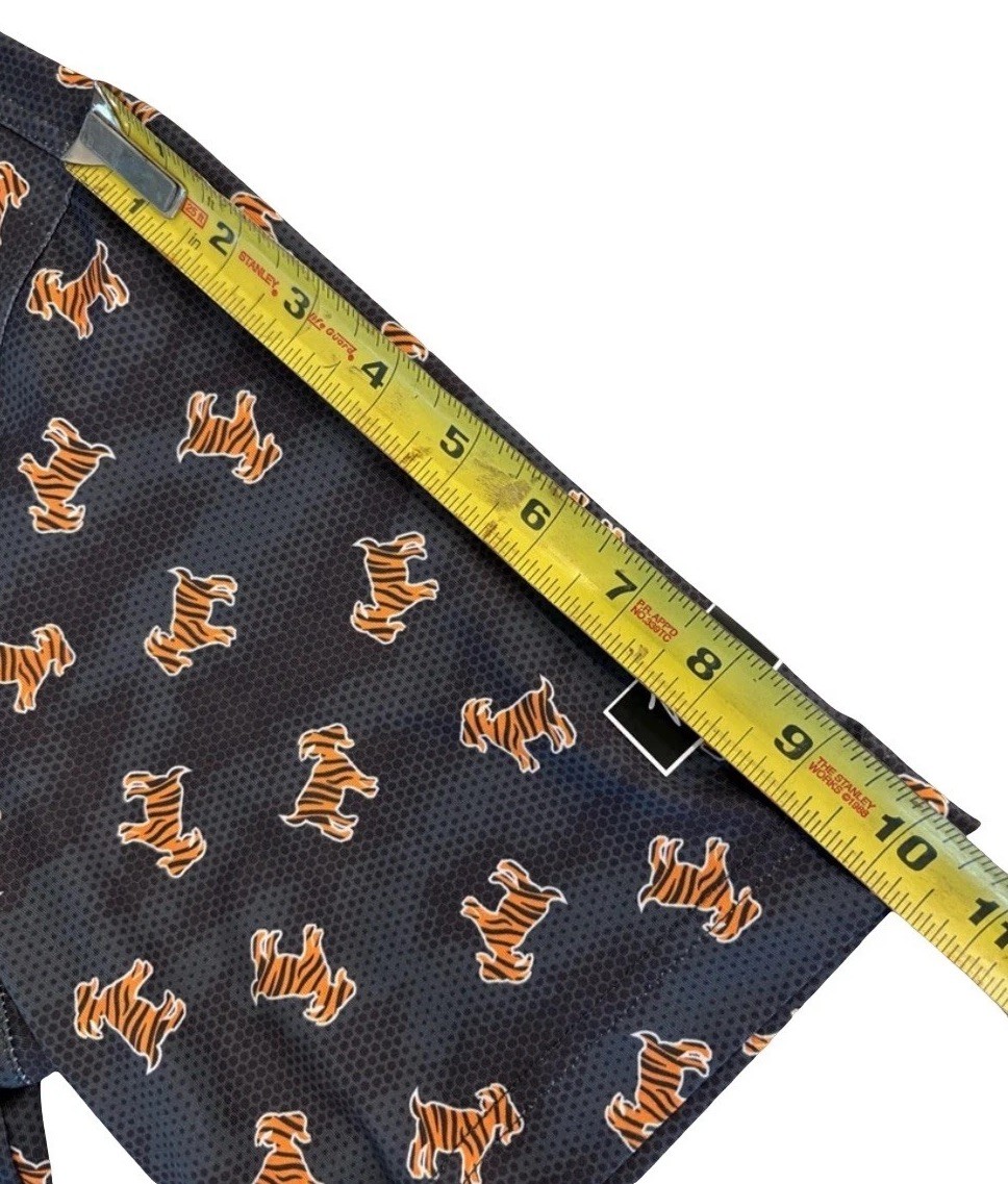 Waggle Golf “The GOAT” AOP Tiger Print Black Performance Polo – Men’s XL *READ*