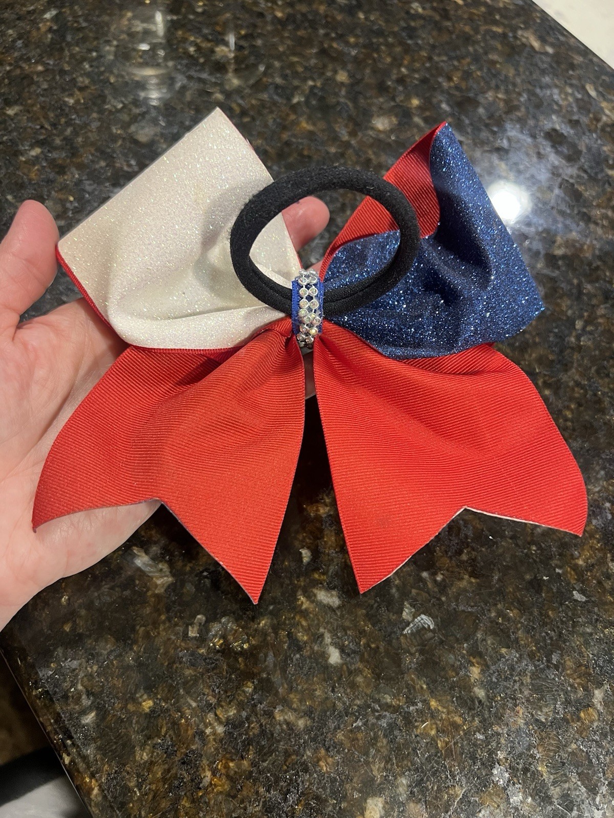 Houston Texans Hair Bow With Logo Glitter Sparkle Football Cheer