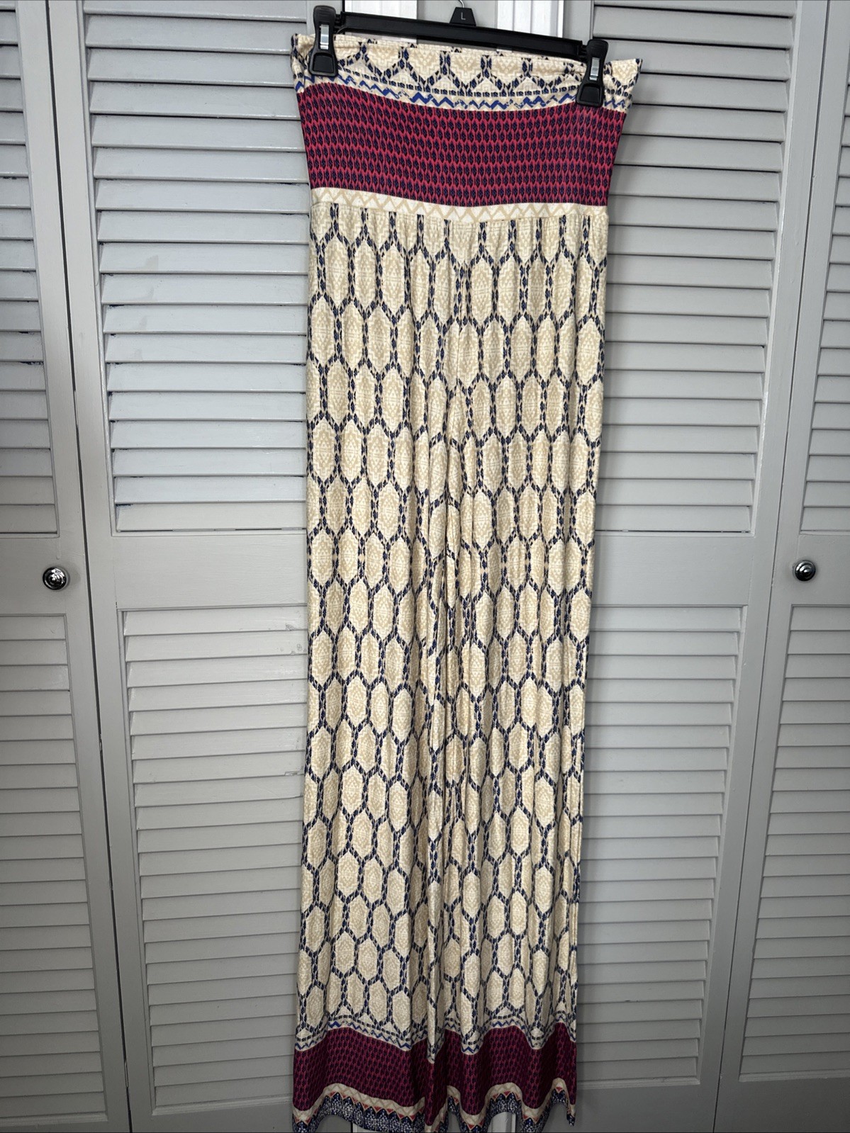 Buckle BKE Wide Leg Palazzo Pants Geometric Ogee Fold Over Waist M Hippie Boho