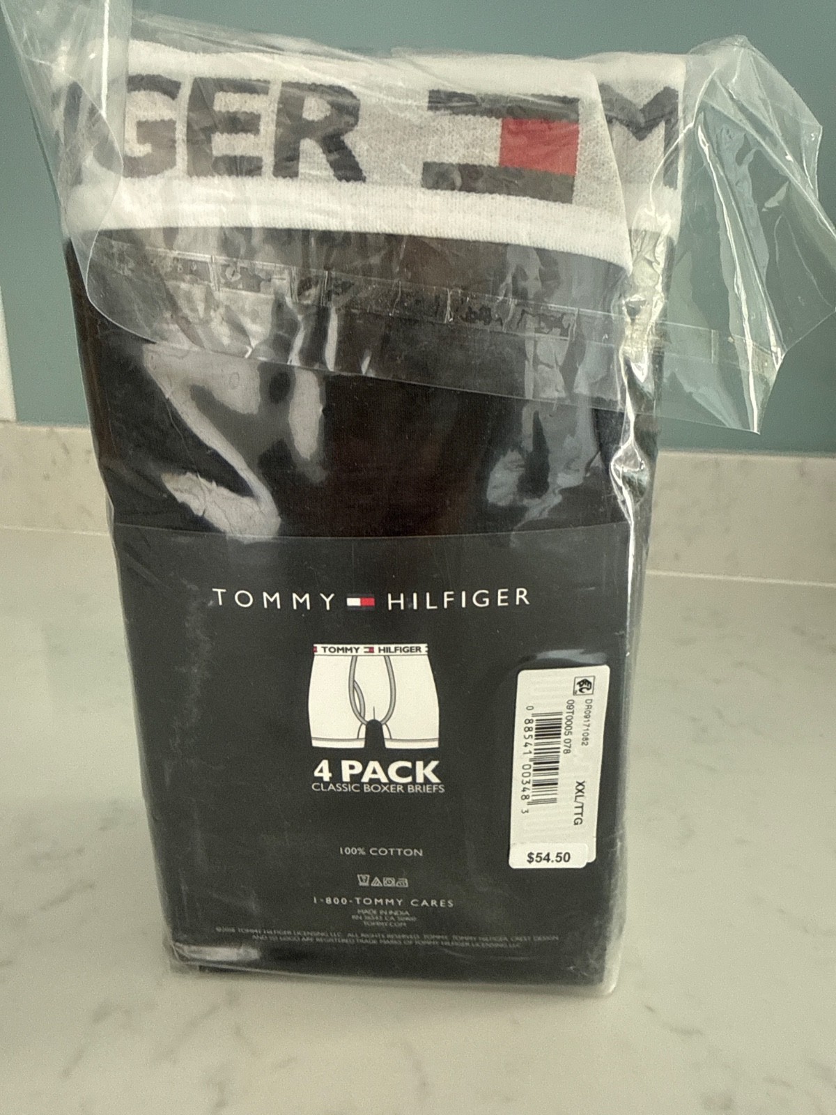 NWT Tommy Hilfiger Men’s 4-Pack Classic Boxer Briefs 100% Cotton Black XXL