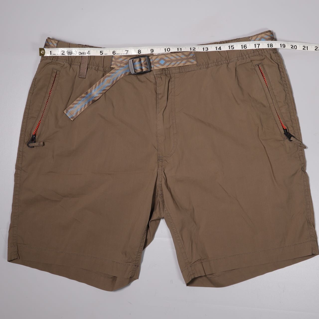Faherty Belted Hybrid Shorts Brown Lightweight Cotton Stretch Casual Mens XL x 8