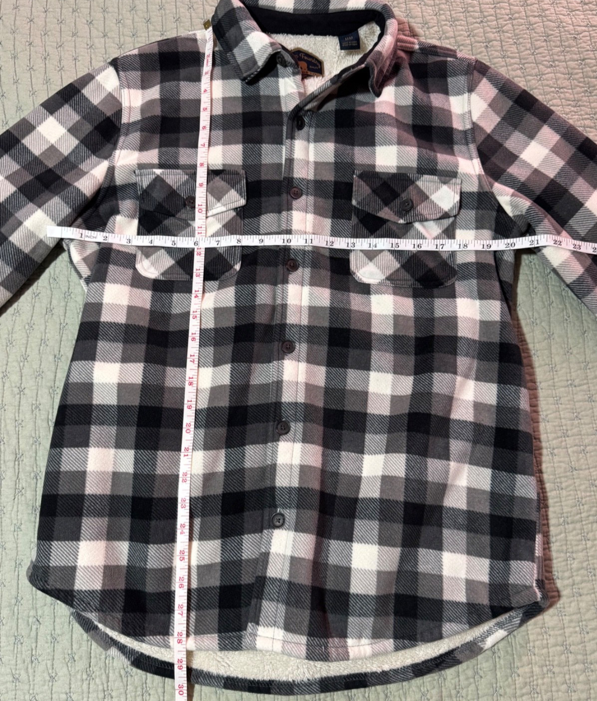 Freedom Foundry Men’s Medium Sherpa Lined Plaid Flannel Shirt Jacket Shacket