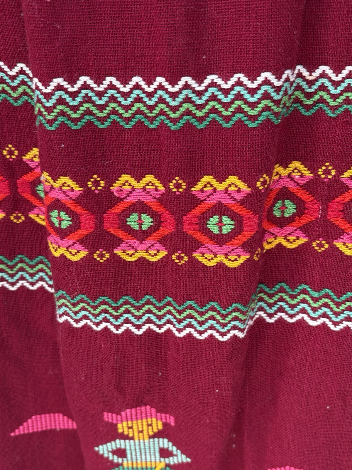 Vtg HandWoven Embroidered Guatemalan Mayan Fiesta Skirt Sz M Folk Boho Artisan