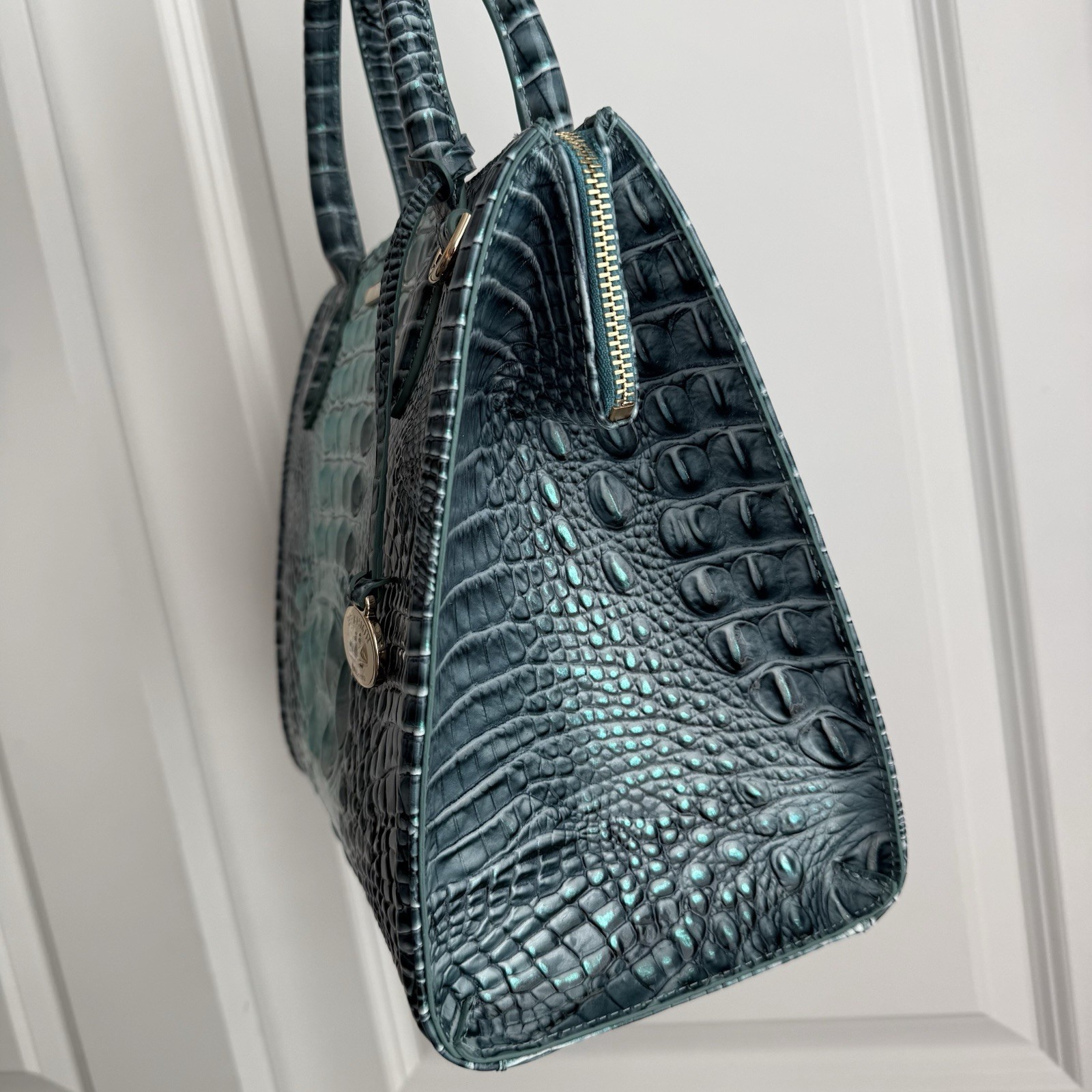 Brahmin Small Caroline Spearmint Green Ombre Satchel Handbag