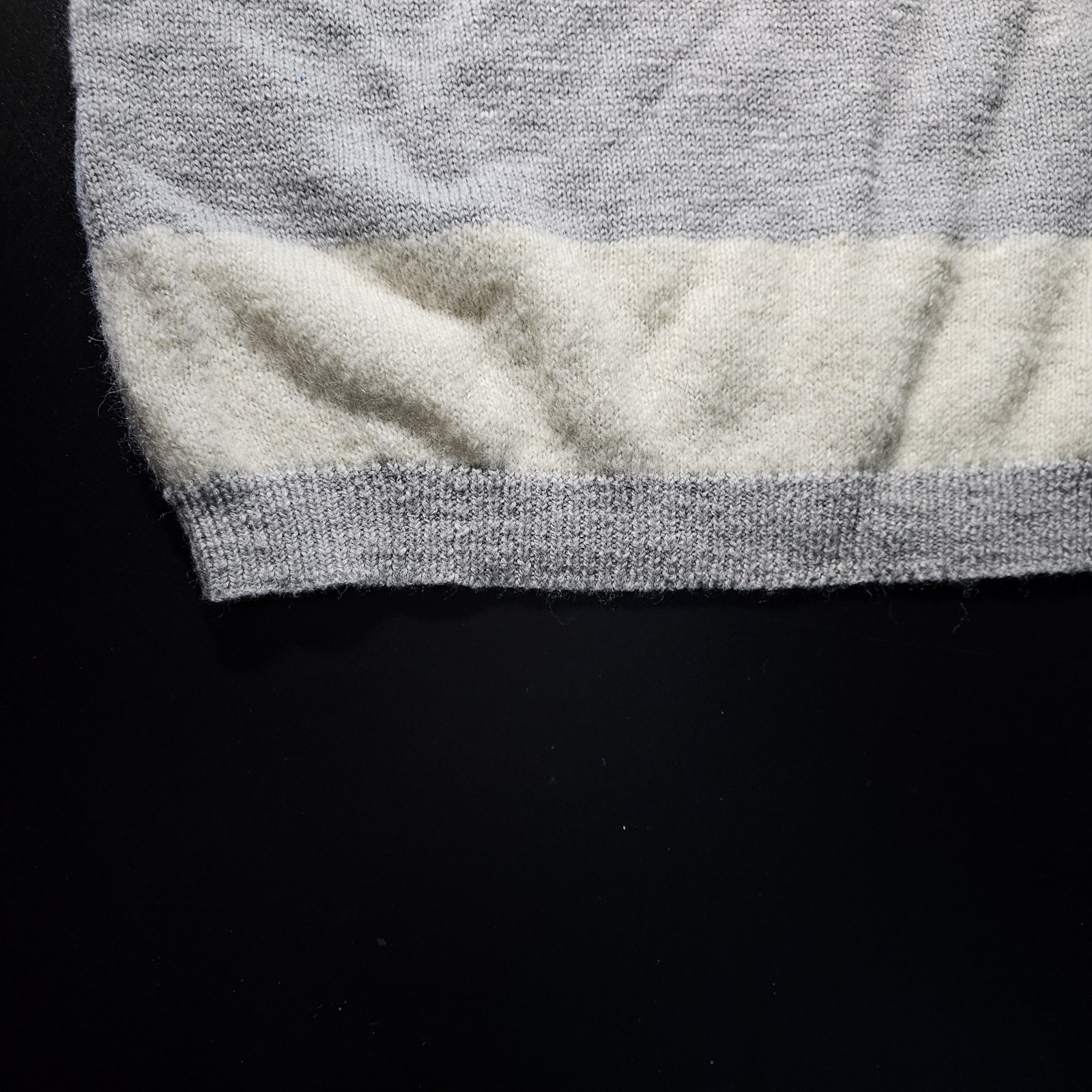 Madewell Womens Sweater M Ivory Gray Cotton Viscose And Polyamide Knit