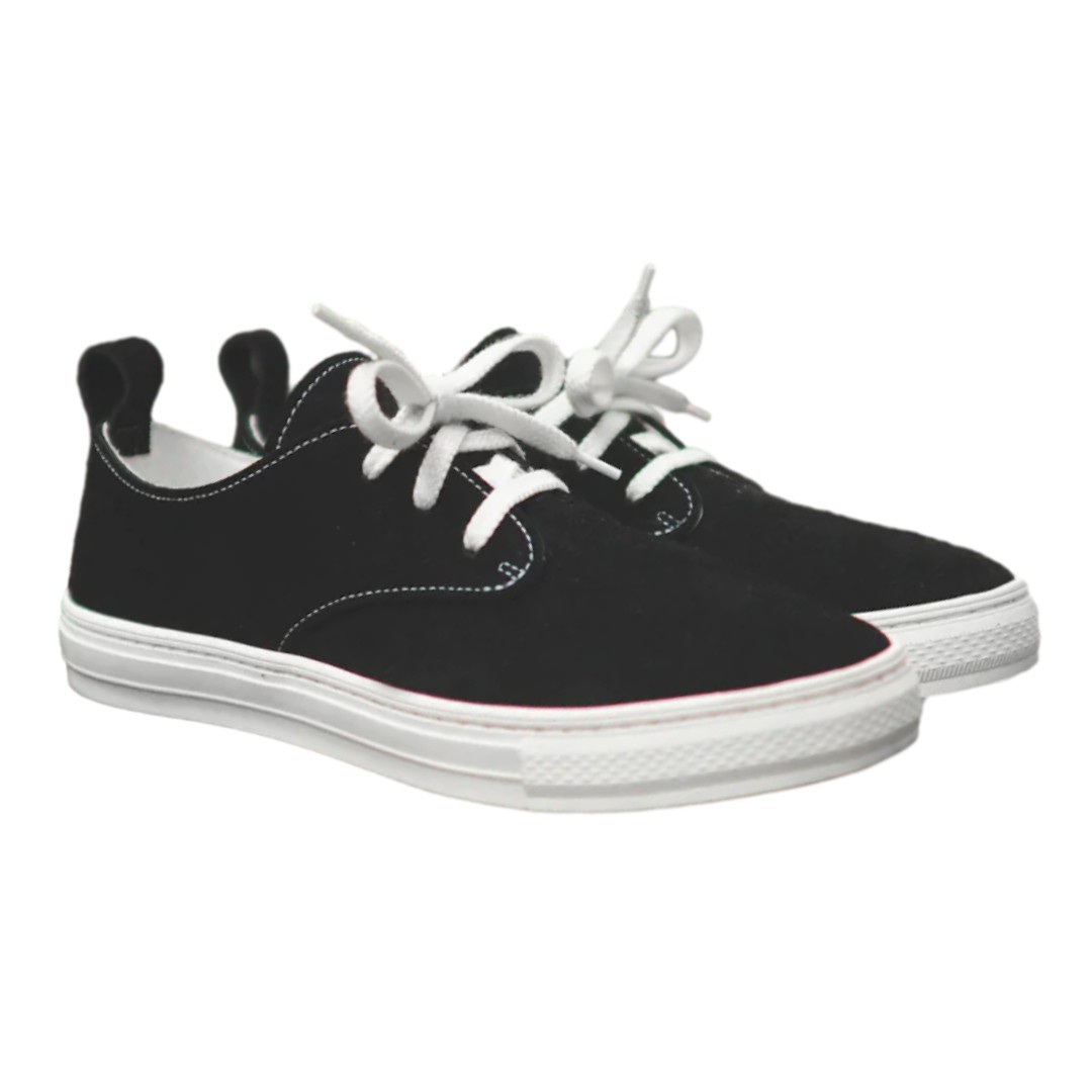 Buddy Suede Corgi Low Black White Casual Sneakers Lace Up Unisex Shoes