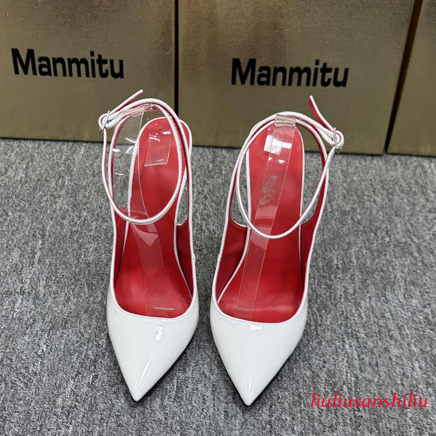 12/14/16cm High Heel Stiletto Pointed Toe Slingback Sandals Ankle Strap Pumps