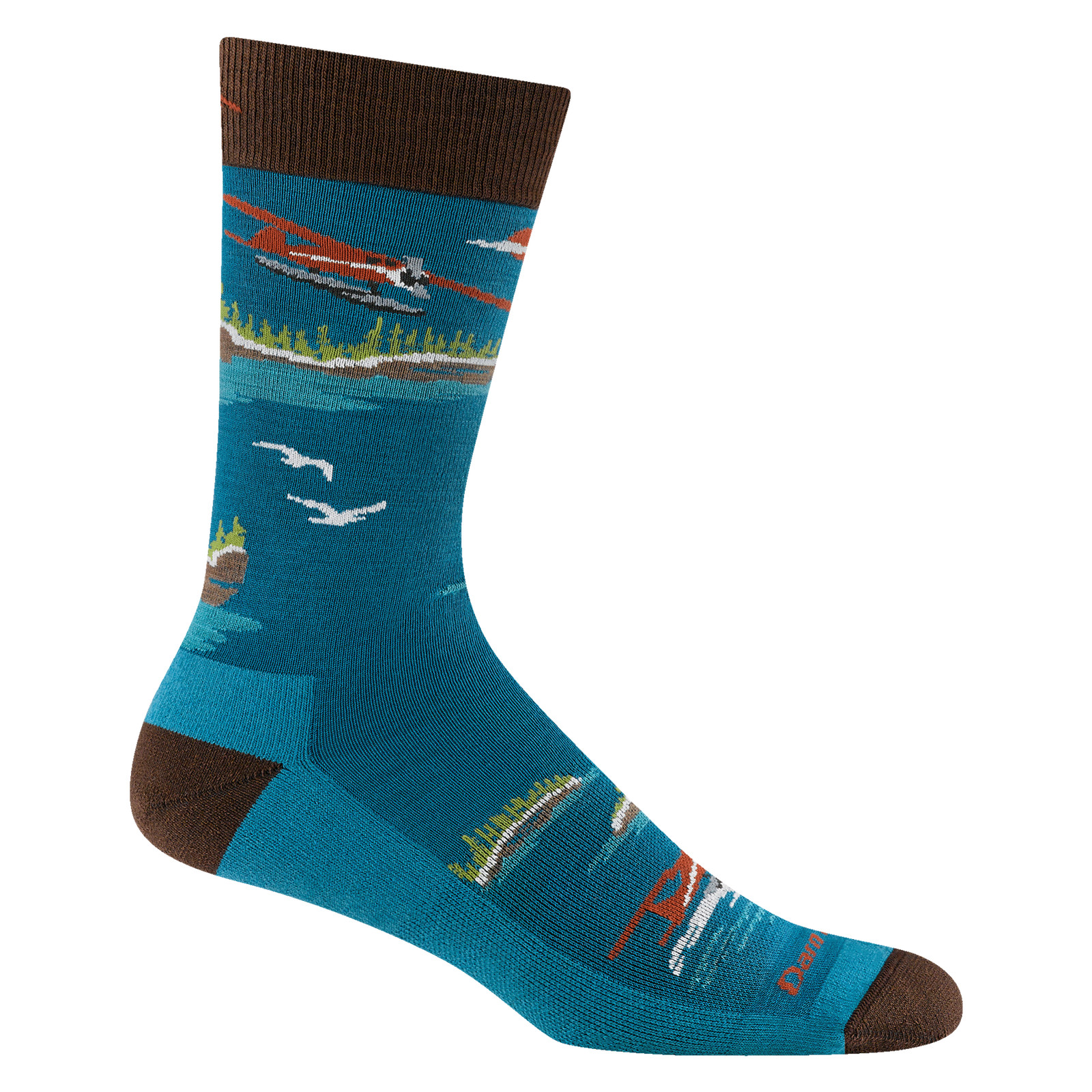 Darn Tough 6120 Cascade Men’s Float Boat Crew Lightweight Lifestyle Sock Plane