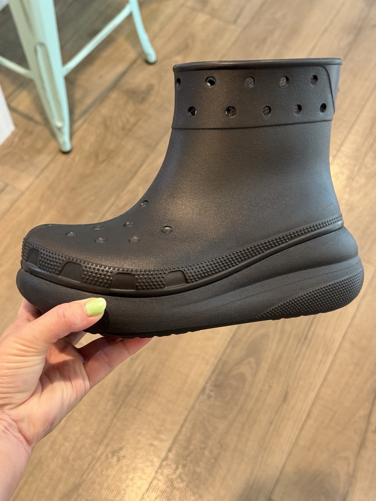 Crocs Classic Crush unisex ankle platform rain black boots M 4 W 6 Funky Artsy