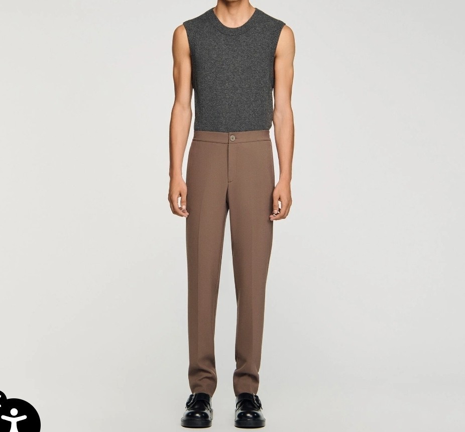 SANDRO Mens Jersey trousers Size 28 NWT $340 Camel