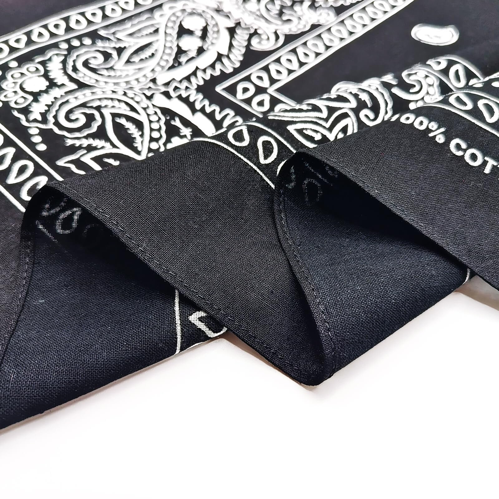 4 Pack 100% Cotton Bandanas 22″x22″ Multi-Purpose Square Scarfs for Men & Women