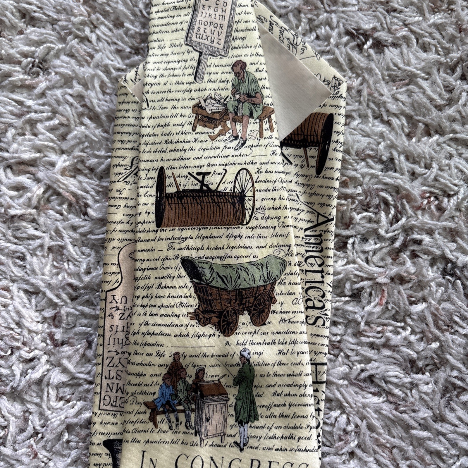 Mens NeckTie Silk Museum Artifacts America Colonials Teacher Political History