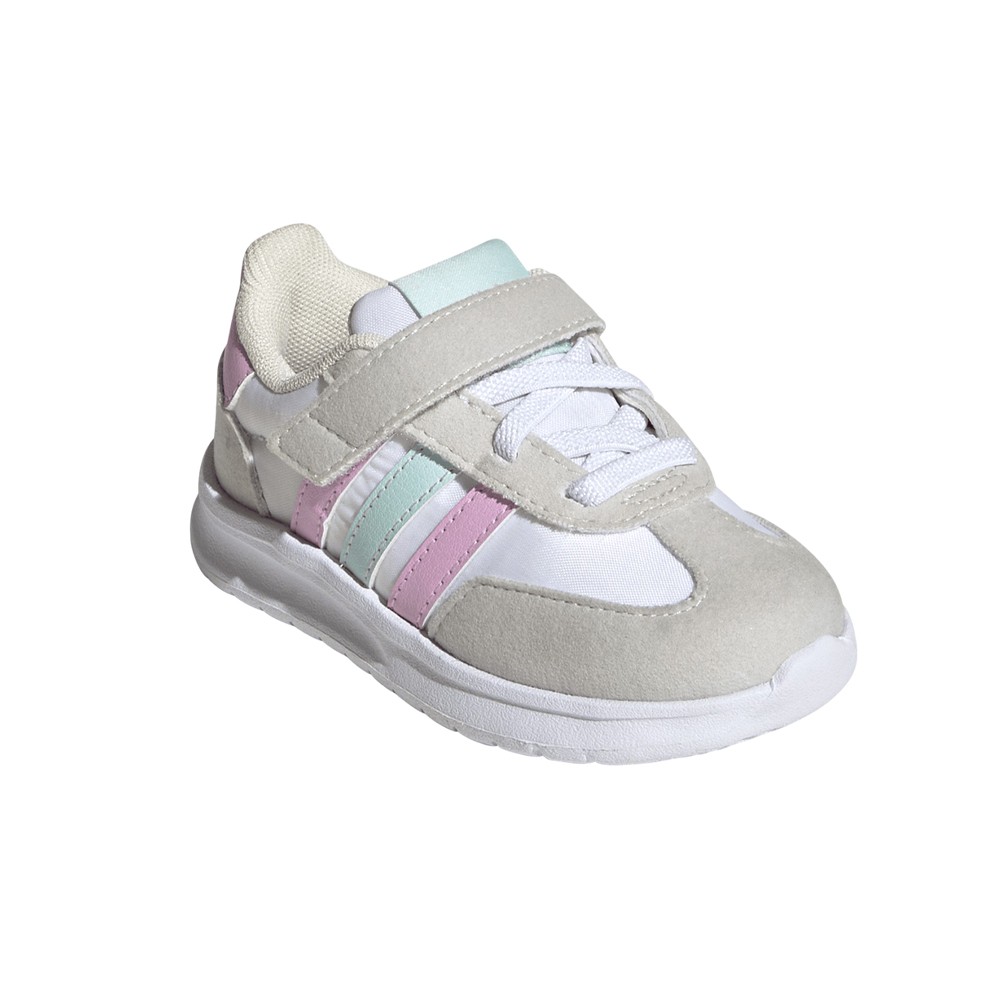adidas Run 70S 2.0 Elastic Lace Slip On Toddler Girls Grey, White Sneakers Casu