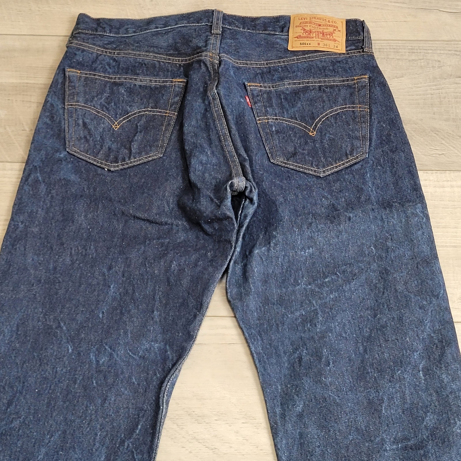 👖Vintage Levi’s 501XX Rigid Raw Jeans Mens 36×34 (34×32) Dark Indigo Denim Y2K
