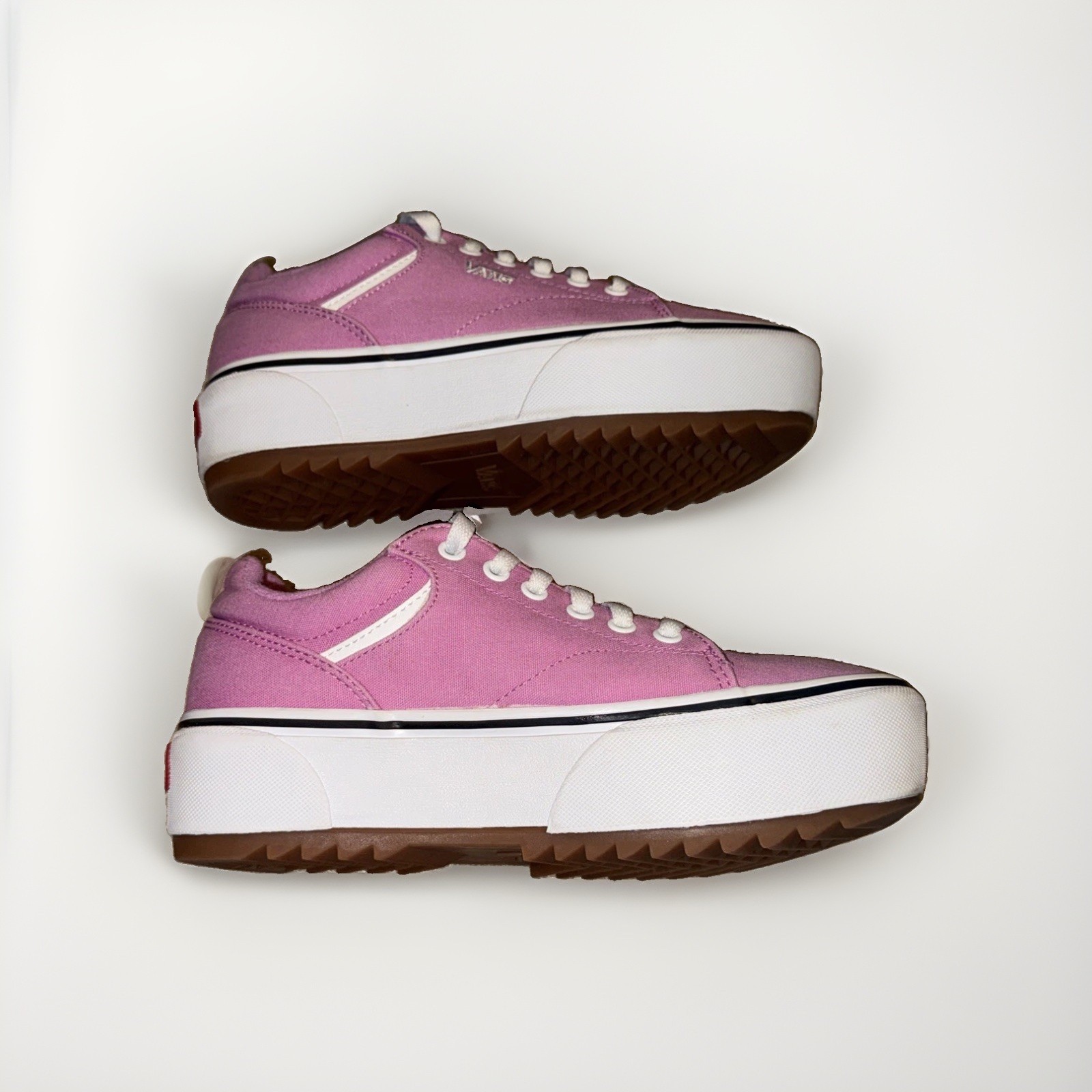 Vans Seldan Platform Honeysuckle Pink Canvas Low Top Skate Shoes Sneakers Size 8
