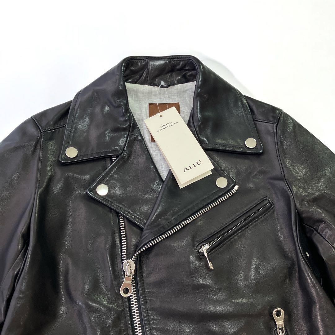 CINQUANTA Black Horsehide Leather Double Riders Biker Jacket Size 36 S Italy Top