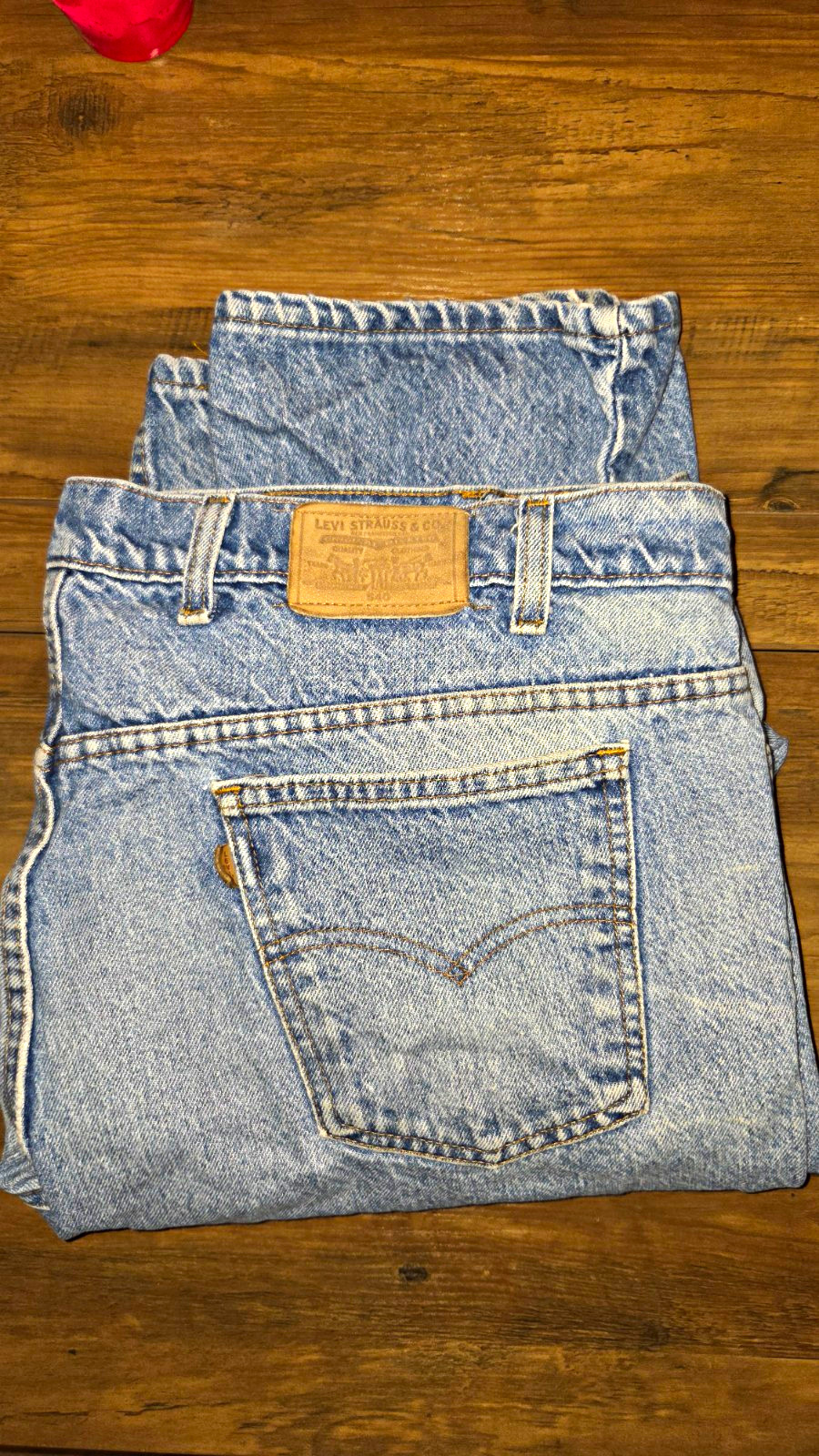 Vintage 1991 Levi’s 540 Leather Tab Relaxed Straight Jeans Made in USA 46×30 90s