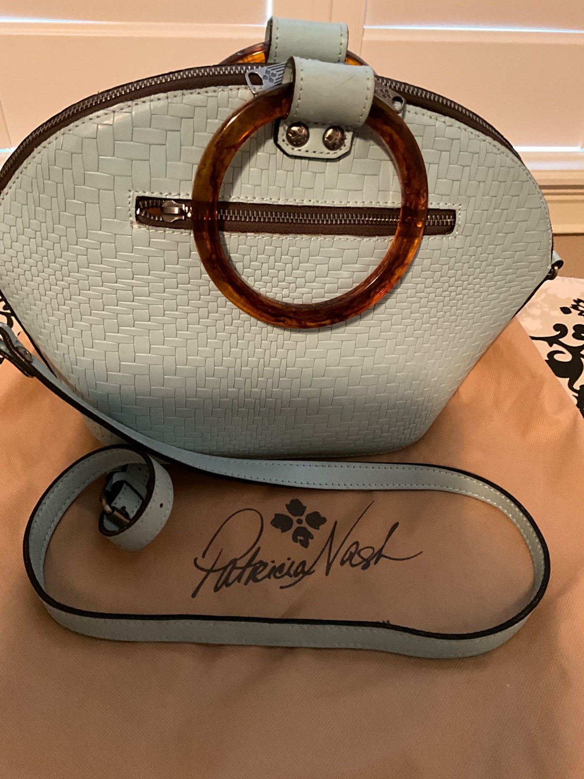 Patricia Nash Handbag Blue Leather