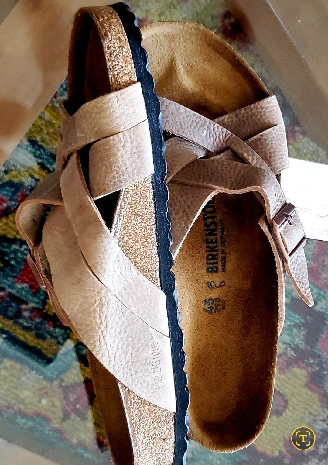 BIRKENSTOCK Lugano Oiled Leather in Camberra Old Tobacco Regular Width Size 45