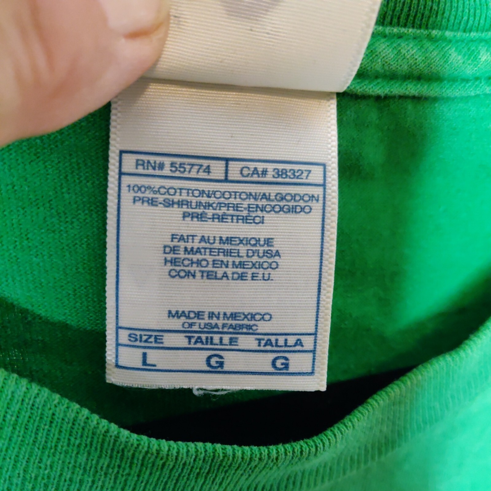 Alstyle Apparel mens L t-shirt green “Feeling Lucky” logo crew neck short sleeve