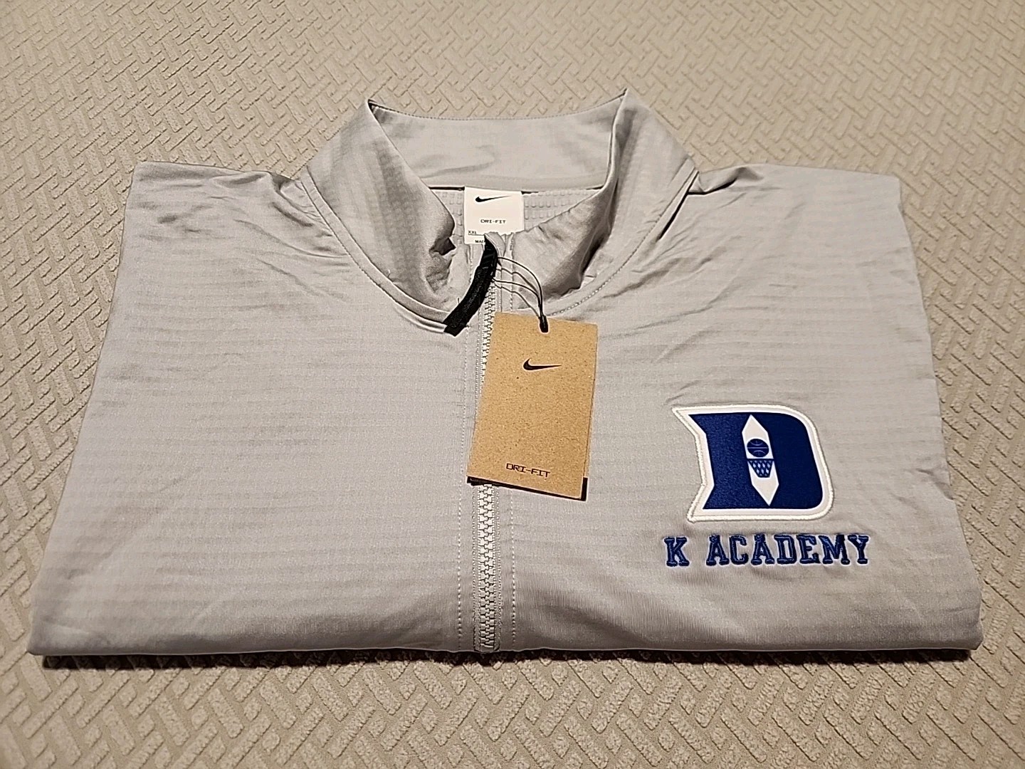Rare NWT Duke Blue Devils 1/4 ZIp Grid fleece golf Pullover COACH K ACADEMY XXL