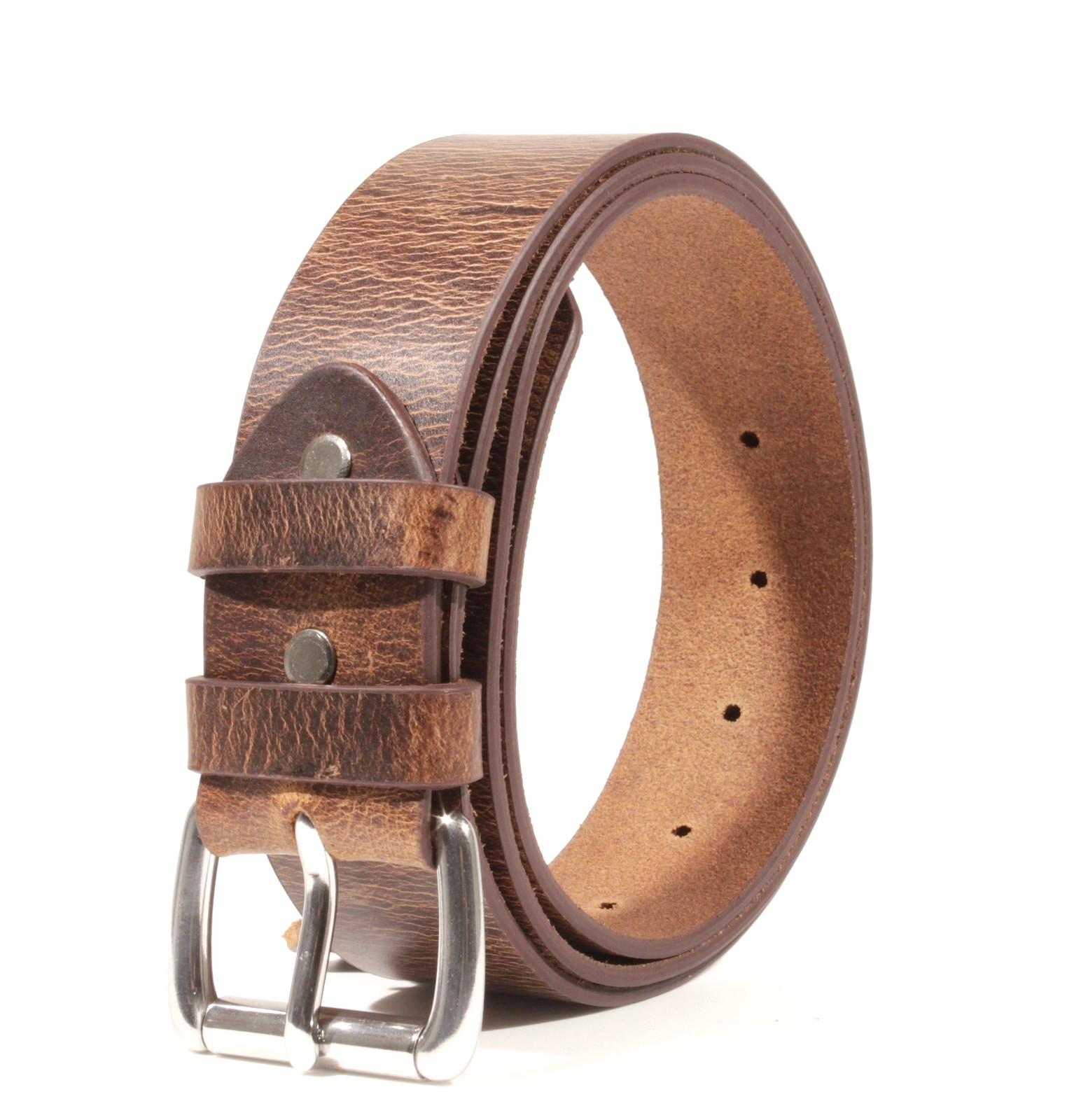 Men’s Full Grain Buffalo Leather Belt 1.5 Amish Made USA Heavy Duty Work Casual