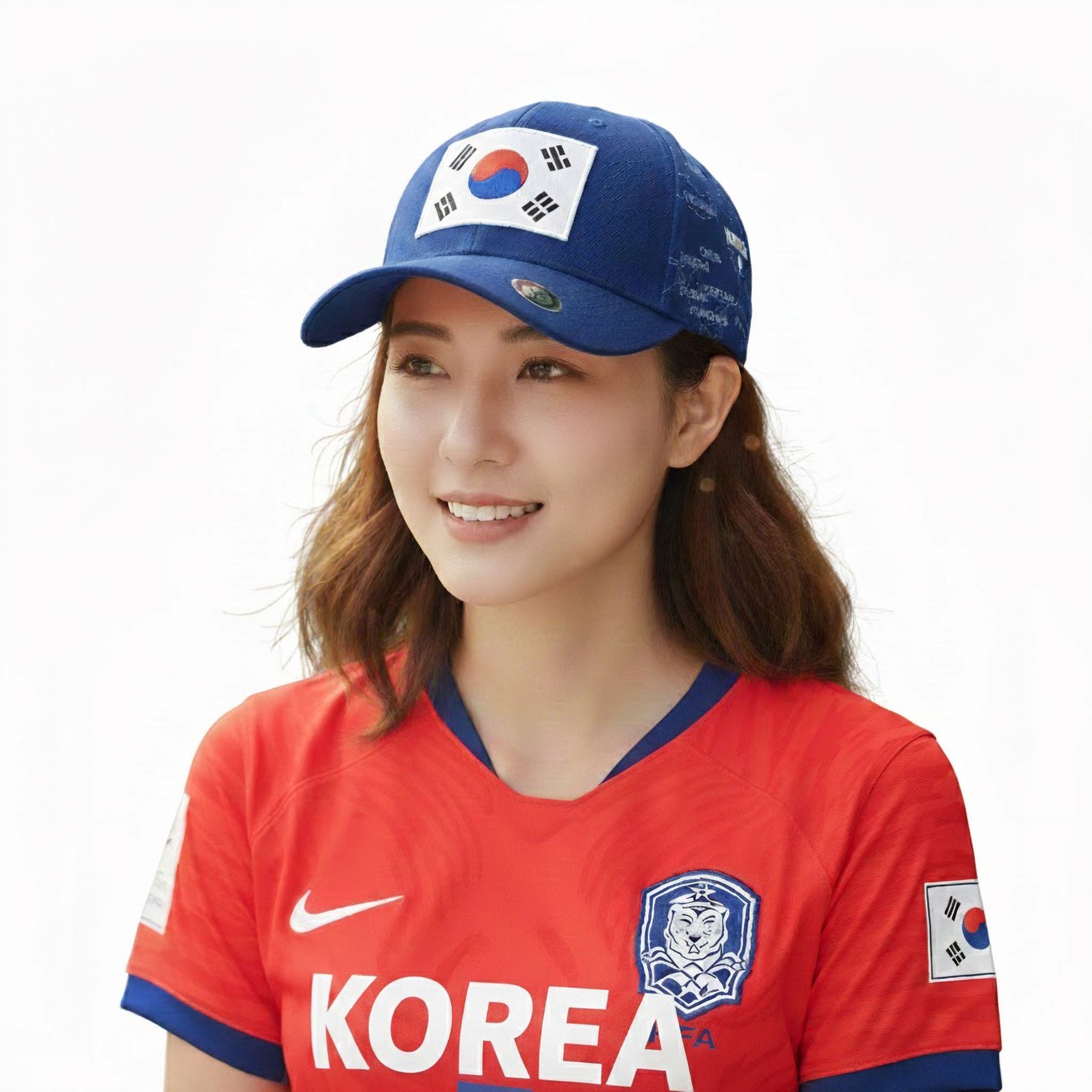 Korea Flag Baseball Cap Modern Korean Map Design. Korea Supporters Cap