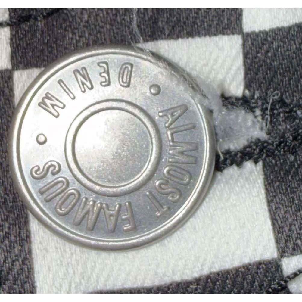 Almost Famous Checkerboard Jogger Pants | Y2K Streetwear Moto Racer Black White