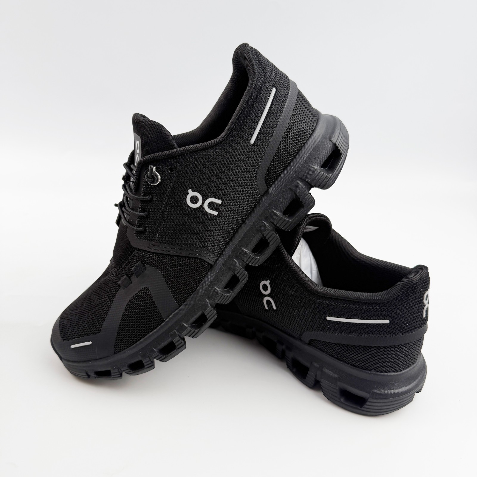 ON Cloud 6 Women’s Black All-Weather Comfort Running Sneakers Custom Shoelaces