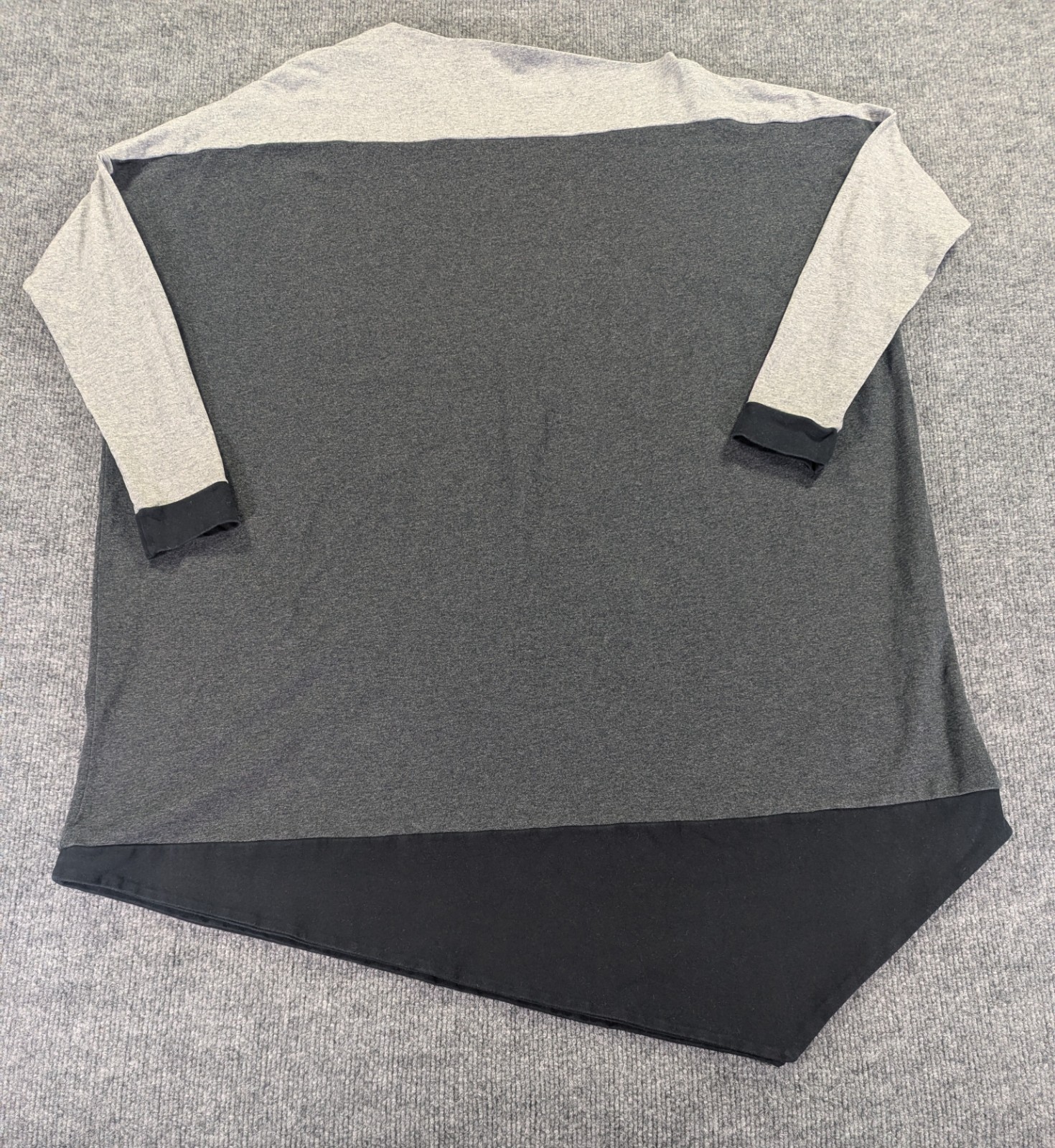 NON+ Minimalist Color Block Cotton Blend Tunic Women’s One Size Black Gray