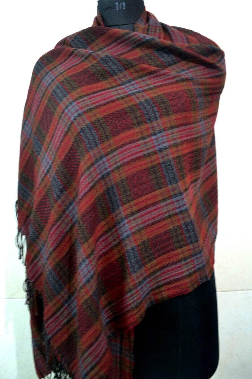 SOBRE DESIGNER PLAID CHECK 100% CASHMERE PASHMINA SHAWL/WRAP : 7 DESIGN CHOIC