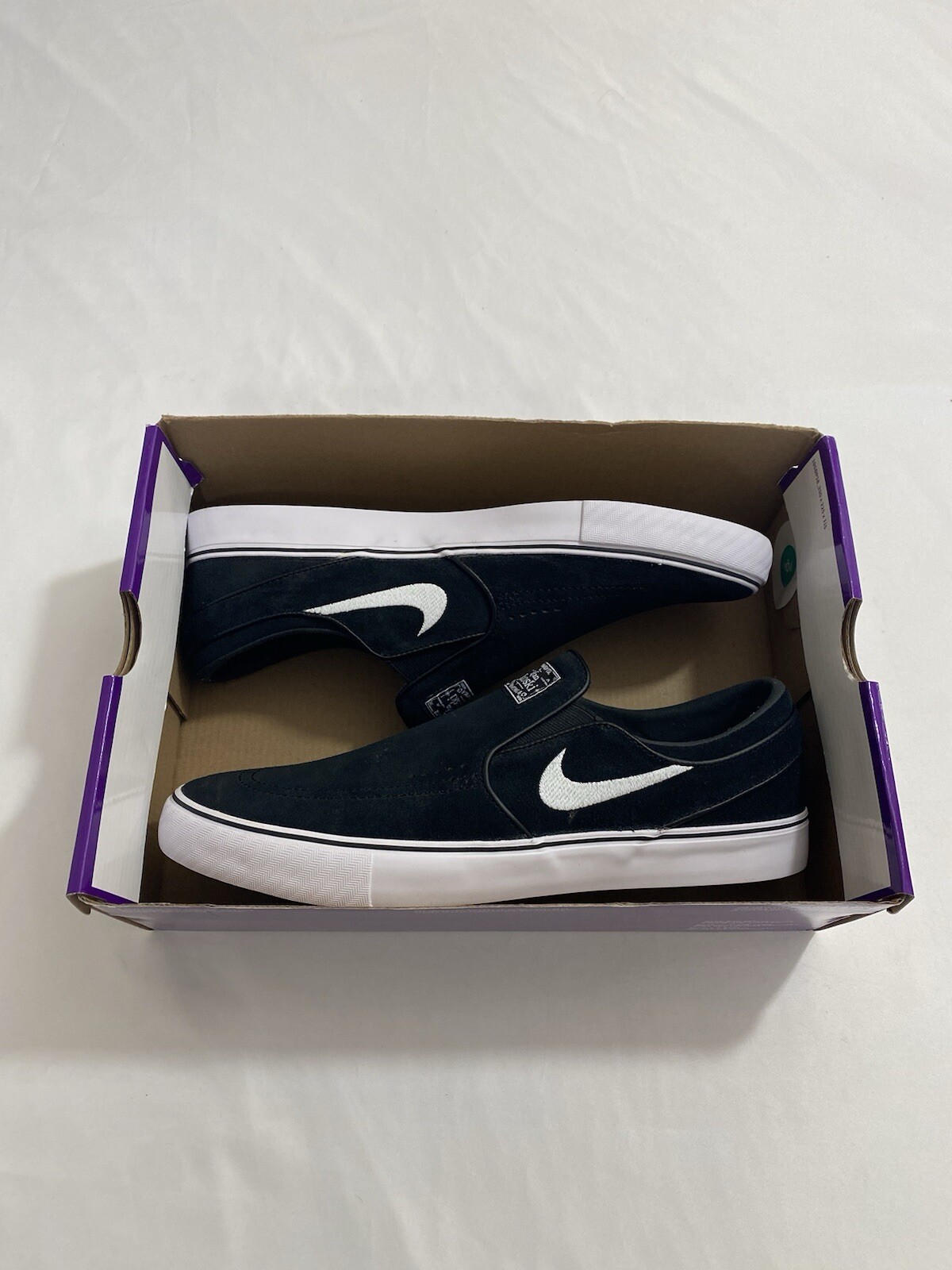 New Mens Size 11.5 Black White Nike SB Janoski+ Slip Skate Shoes FN5893 001