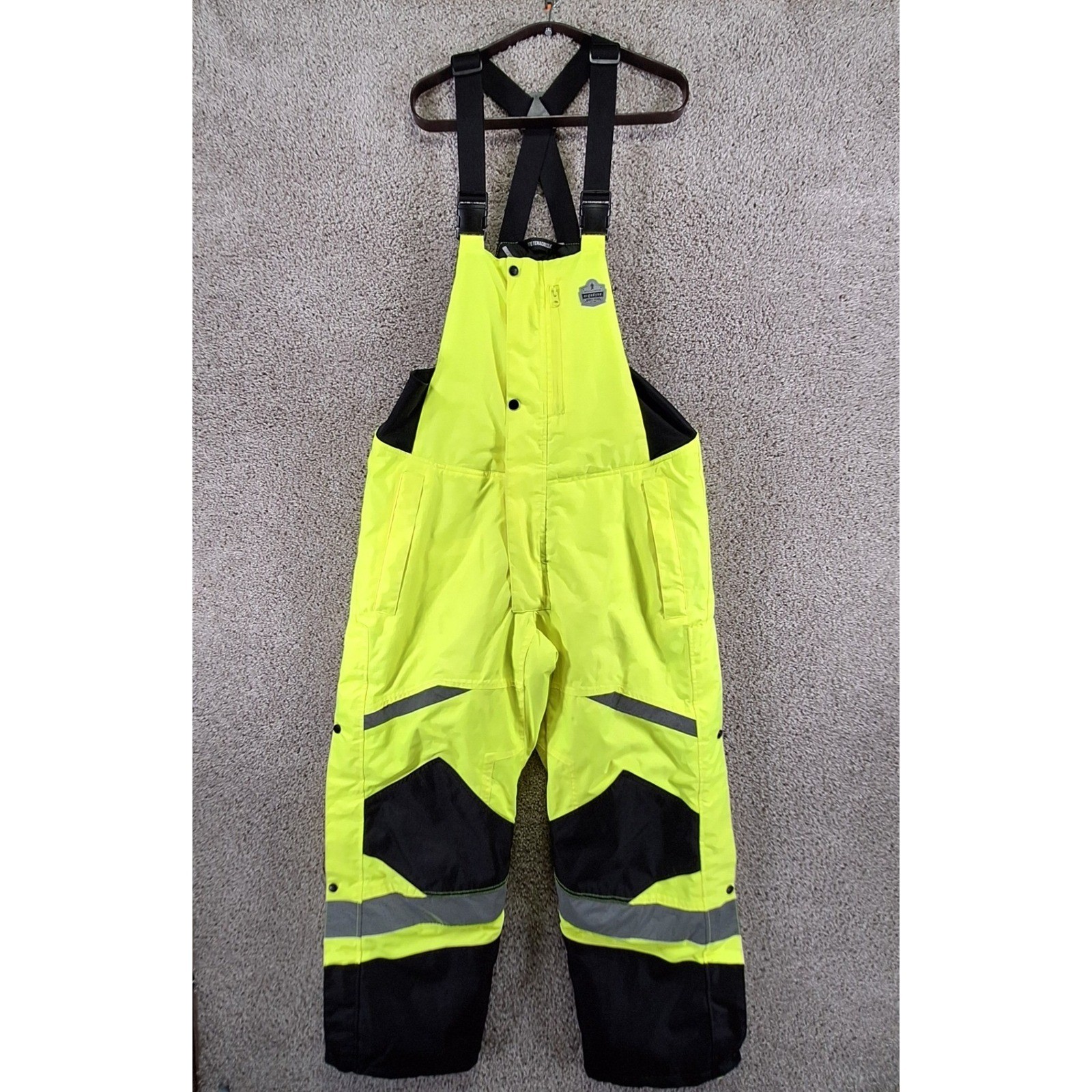 Ergodyne Bib Overalls Mens L Yellow Glowear High Visibility Work Gear Safety