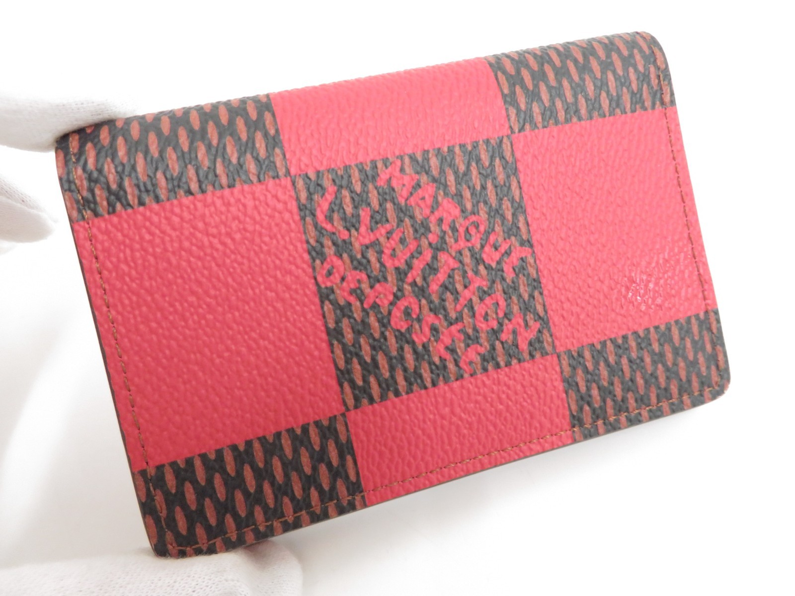 Auth LOUIS VUITTON Damier Giant Pocket Organizer de Poche Card Case F#53497