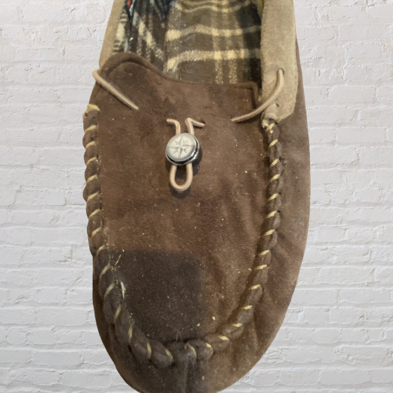 Men’s House Shoe/Slipper, XL, Loafer Style, Rubber Sole, Adjustable for Width