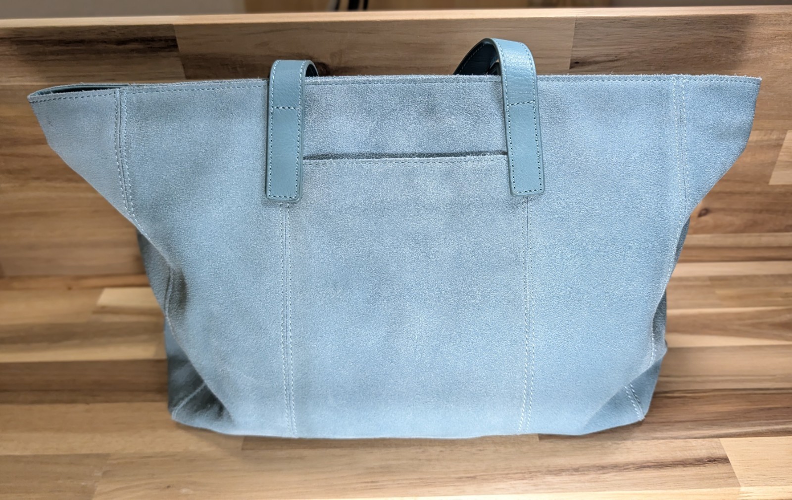 UGG Premium Suede & Leather Tote Bag Chambray Blue Pristine w/ Dust Bag
