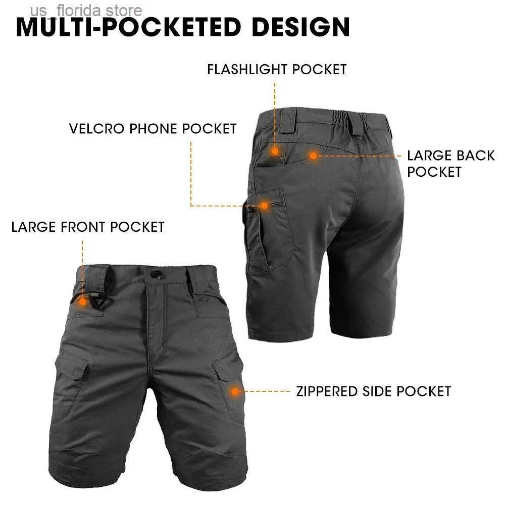 Mens Cargo Shorts Tactical Shorts Outdoor Waterproof Hiking Fishing Track Shorts