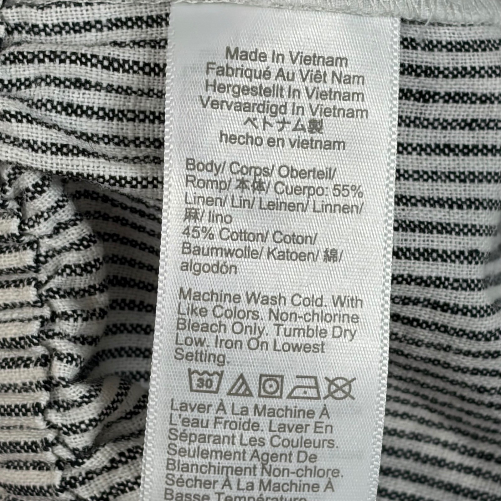 J.Crew Seaside Pant 8T Tall Linen Blend Ticking Stripe Navy White BO909 SP24
