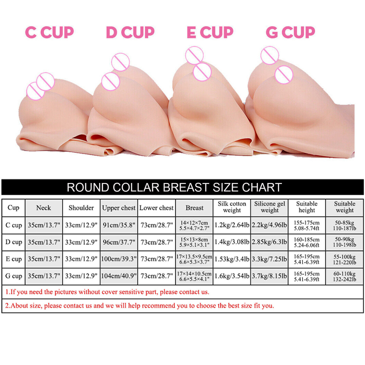 Realistic B-H Cup Silicone Breast Forms Breast Plate Fake Boobs For Crossdresser