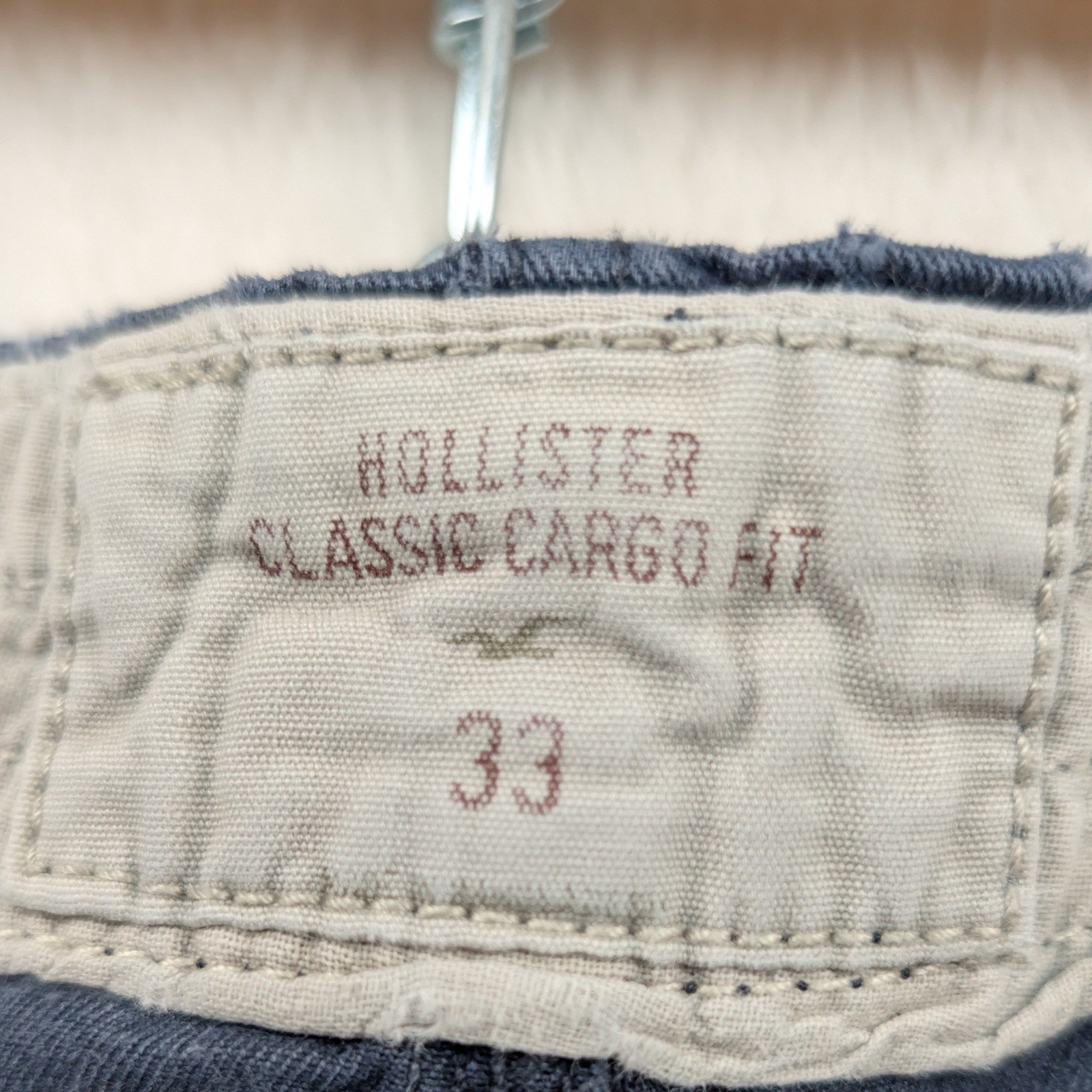 VTG Hollister Cargo Shorts Men’s 34 Navy Blue 9″ Beach Utility Rugged Hiking Y2K