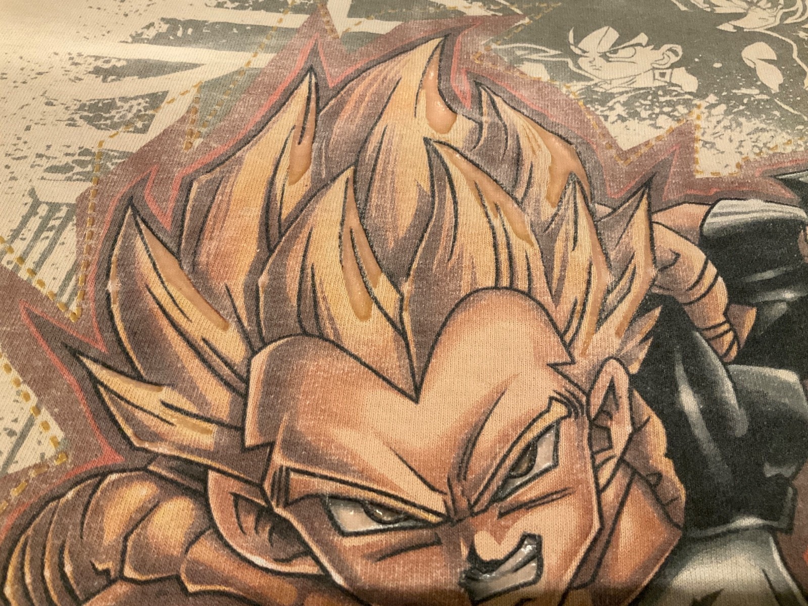 HEAVY WEAR: 2002 Dragon Ball Z Gotenks Goten Trunks DISTRESSED T-Shirt M Vintage