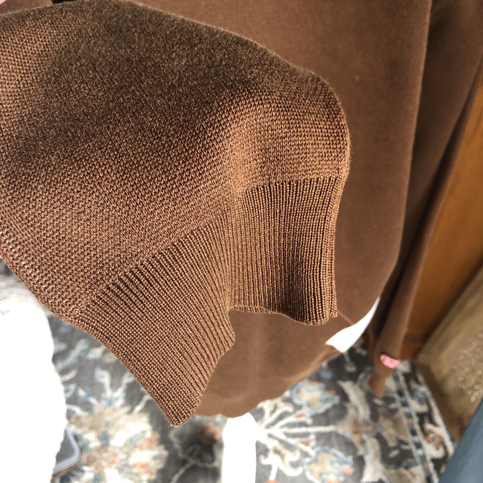 Drunknmunky Silk Argyle Sweater Brown Sz L Logo Fall (small Flaw See Pics)
